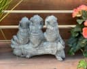 Stone and Style Gartenfigur Frostfeste Steinfigur 3 Erdmännchen Welcome Grau Bild 5