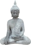 Stone and Style Gartenfigur Frostfeste Steinfigur meditierender Shiva Grau Bild 2