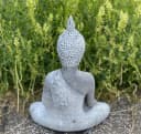 Stone and Style Gartenfigur Frostfeste Steinfigur meditierender Shiva Grau Bild 3