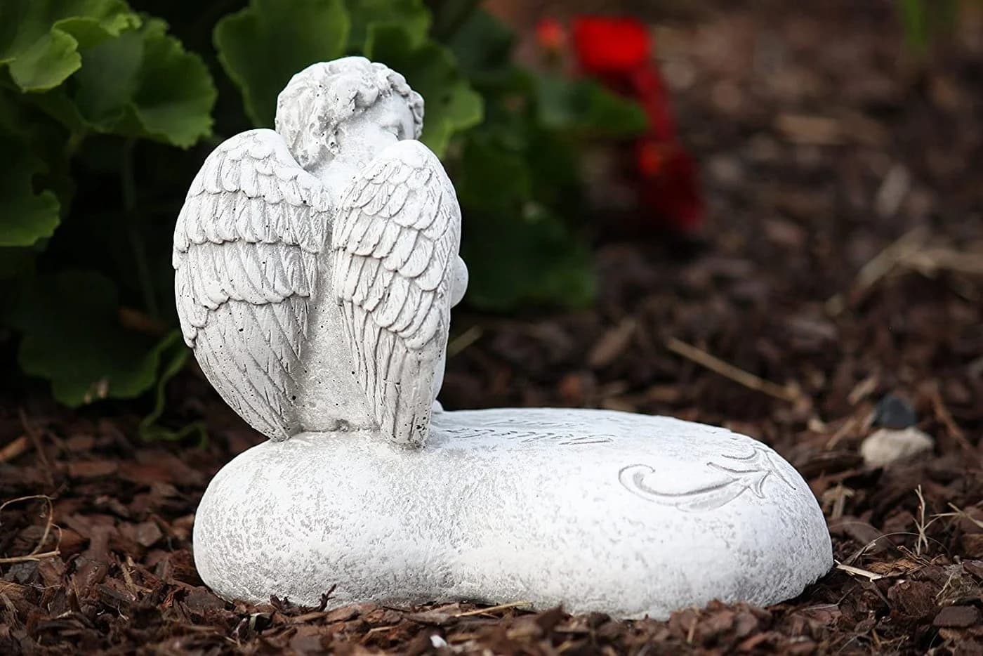 Stone and Style Frostfeste Steinfigur Engel auf Herz Grau - Bild 5