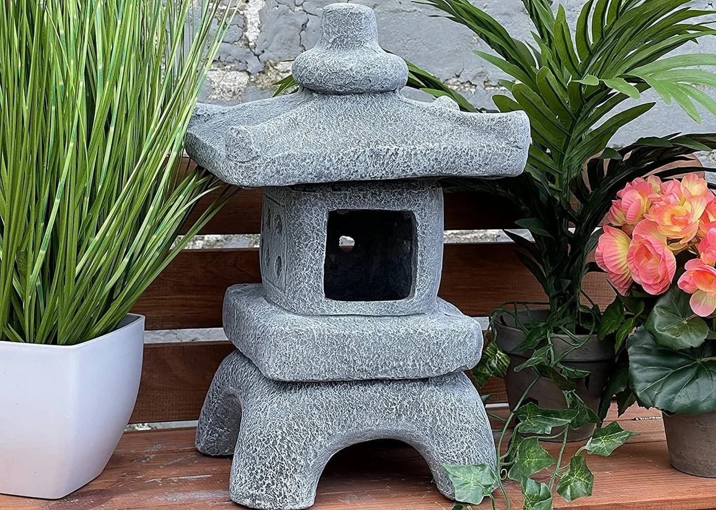 Stone and Style Gartenfigur Pagode Asiatische Laterne Grau - Bild 3