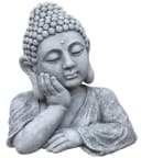 Stone and Style Gartenfigur Frostfeste Steinfigur Buddha Shiva Büste XL Grau Bild 2
