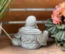 Stone and Style Gartenfigur Frostfeste Steinfigur dicker Buddha sitzend Grau Bild 5