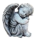 Stone and Style Engelfigur Frostfeste Steinfigur sitzender Engel grau Bild 2