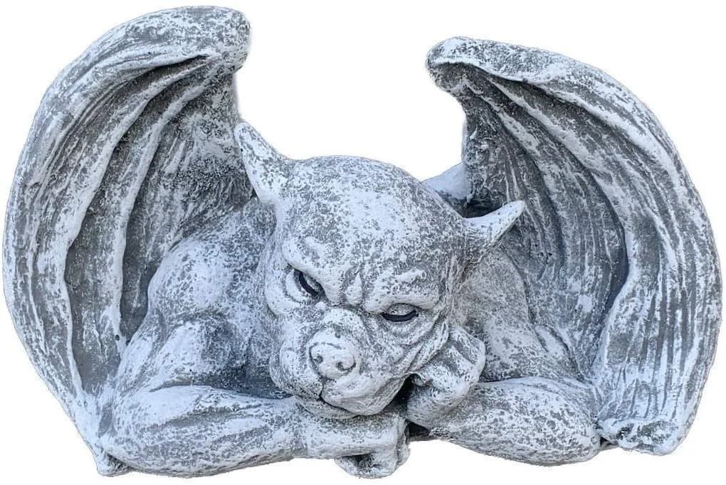 Stone and Style Gartenfigur Frostfeste Steinfigur Gargoyle Denker Grau - Bild 2