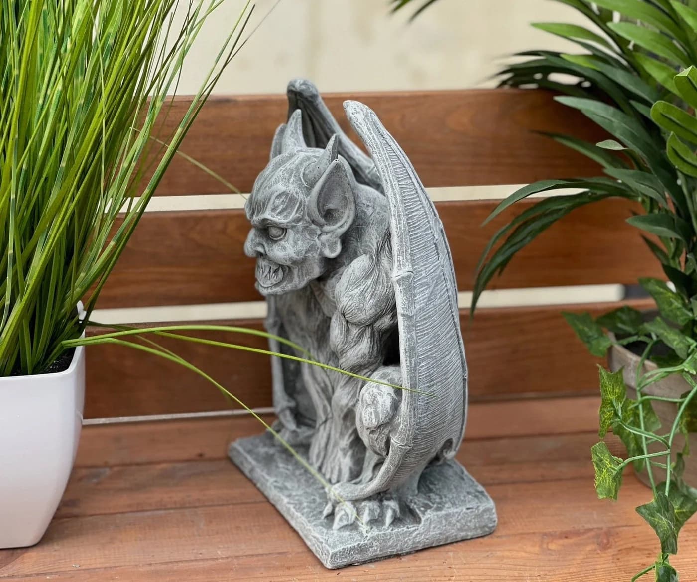 Stone and Style Gartenfigur Frostfeste Steinfigur Gargoyle Grau - Bild 5
