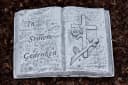 Stone and Style Gartenfigur Frostfester Grabschmuck Buch Grau Bild 3