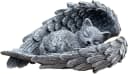 Stone and Style Frostfeste Steinfigur Grabschmuck Katze im Flügel Grau Bild 2