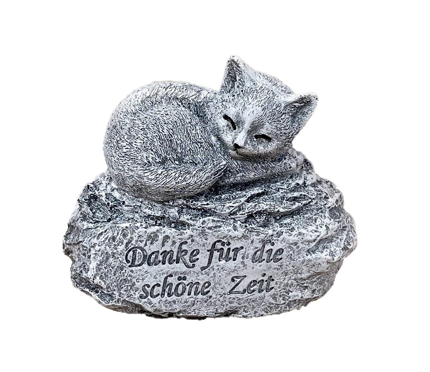 Stone and Style Katzenfigur Grau Frostfest Steinguss Grabschmuck - Bild 2