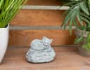 Stone and Style Katzenfigur Grau Frostfest Steinguss Grabschmuck Bild 5