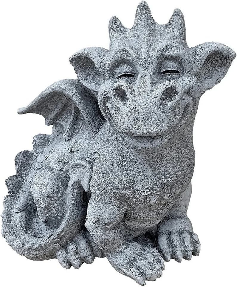 Stone and Style Gartenfigur Drache Cristiano Frostfest Steinfigur Grau - Bild 2