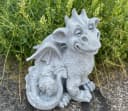 Stone and Style Gartenfigur Drache Cristiano Frostfest Steinfigur Grau Bild 5