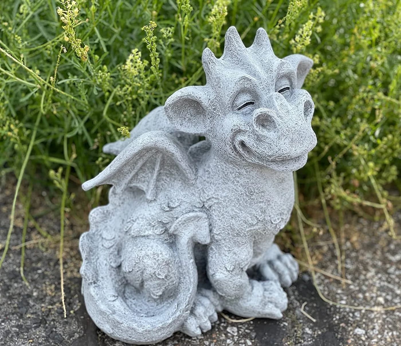 Stone and Style Gartenfigur Drache Cristiano Frostfest Steinfigur Grau - Bild 5