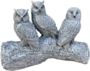 Stone and Style Gartenfigur Frostfeste Steinfigur 3 Eulen auf Baumstamm Grau Bild 2