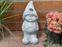 Stone and Style Gartenfigur Frostfeste Steinfiguren 2er-Set Wichtel Grau Bild 3