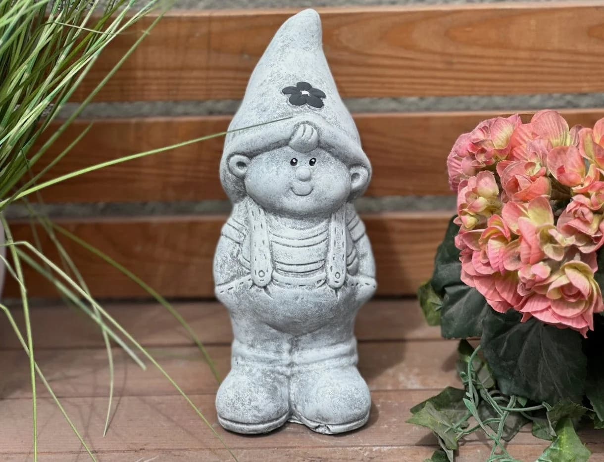 Stone and Style Gartenfigur Frostfeste Steinfiguren 2er-Set Wichtel Grau - Bild 3