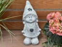 Stone and Style Gartenfigur Frostfeste Steinfiguren 2er-Set Wichtel Grau Bild 4