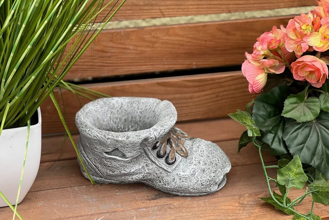Stone and Style Pflanzschale Stiefel Grau Frostfest - Bild 3