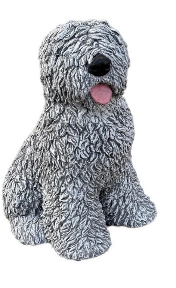 Stone and Style Gartenfigur Frostfeste Steinfigur Bobtail Grau - Bild 2