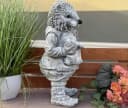 Stone and Style Gartenfigur Igel Daniel Frostfest Grau Bild 3