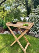 Yoli living GbR Tabletttisch Klapptisch mit Tablett Teak Bild 2