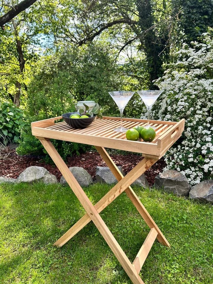 Yoli living GbR Tabletttisch Klapptisch mit Tablett Teak - Bild 2
