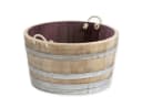 Temesso Pflanzkübel Halbiertes Weinfass Eichenholz Braun Bild 3
