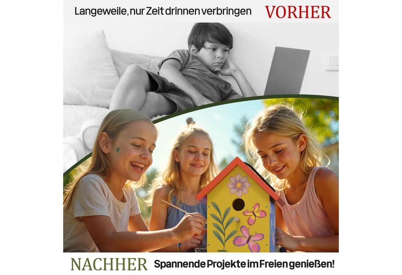Eli Vogelhaus Bausatz für Kinder zum Bemalen mit Farben, Hammer & Nägeln - Bild 4