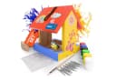 Eli Futterhaus Bausatz für Kinder zum Bemalen mit 6 Farben, Holzhammer & Nägel Bild 2