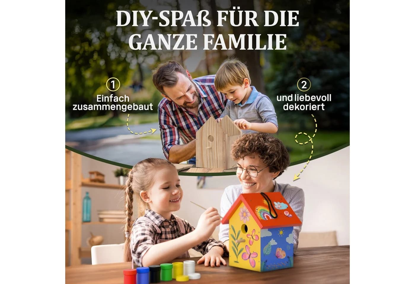 Eli Insektenhotel Bausatz für Kinder aus Kiefernholz zum Bemalen DIY Bienenhaus
