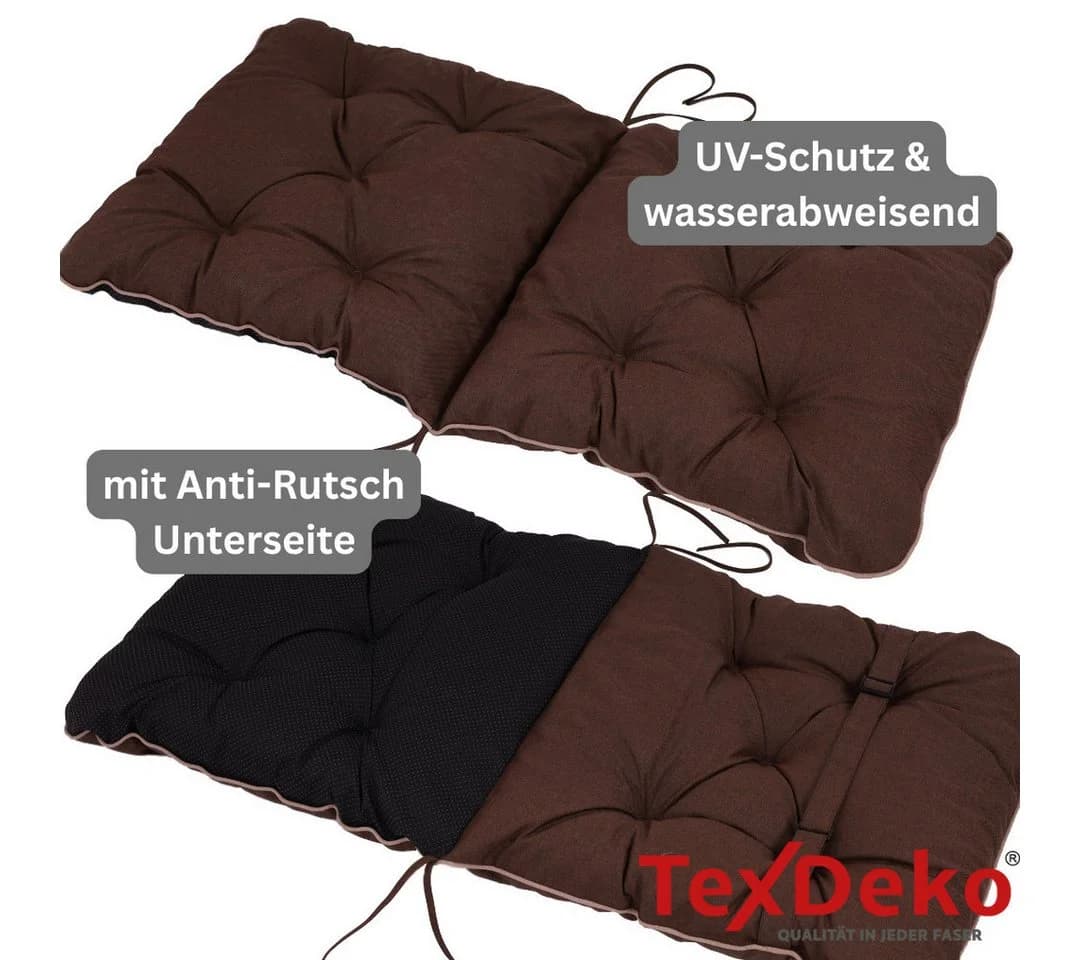 TexDeko Sitzauflage Gartenstuhl Braun UV-beständig - Bild 5