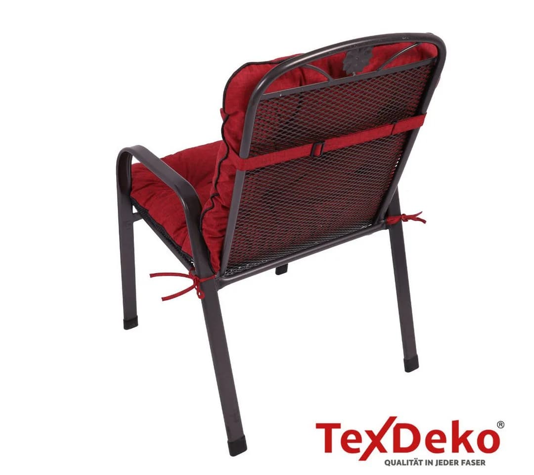 TexDeko Sitzauflage Gartenstuhl Bordeaux UV-beständig wasserabweisend - Bild 3