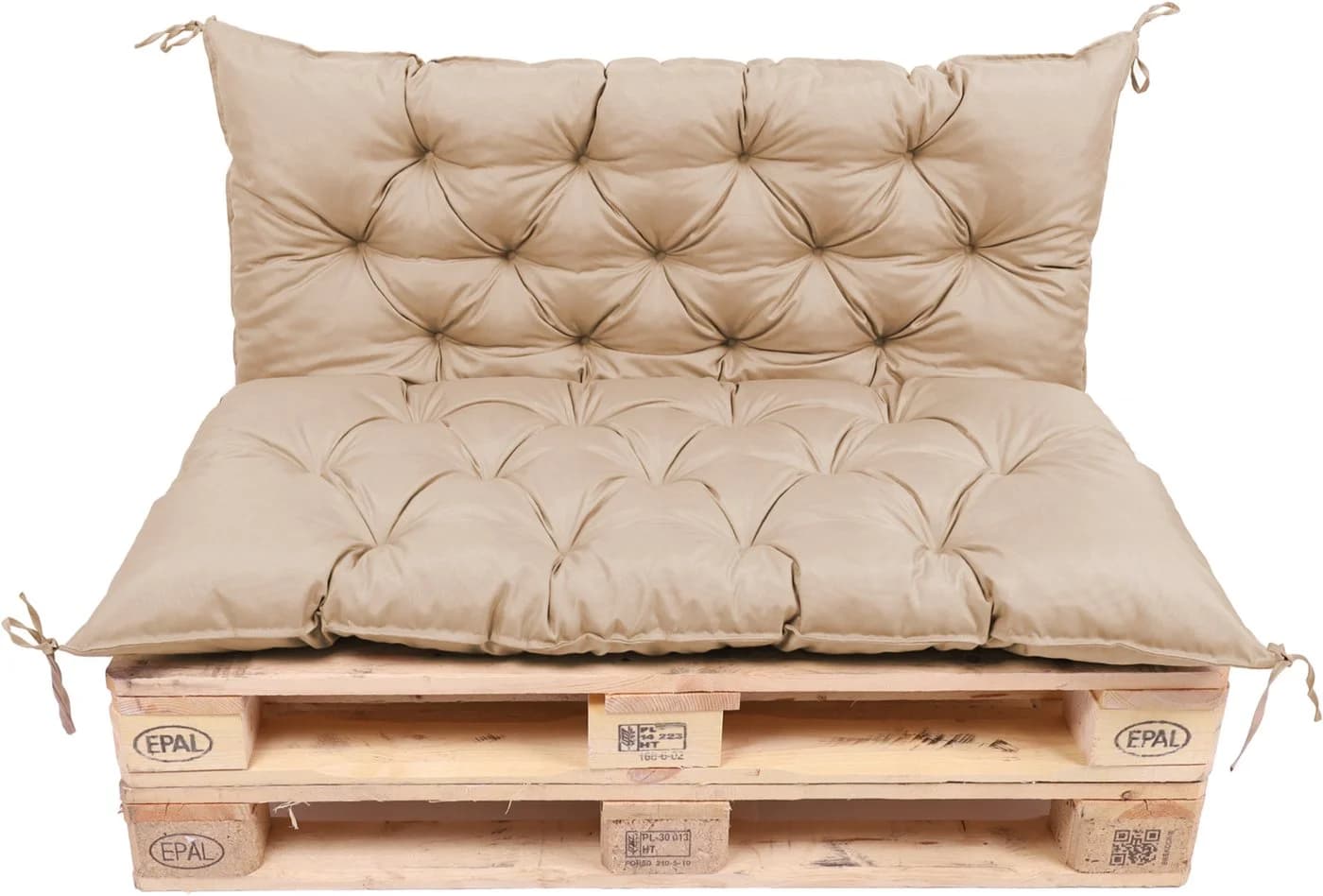TexDeko Palettenkissen mit Rückenlehne Beige 120x60x50cm - Bild 2