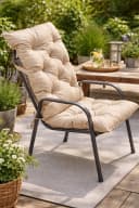 TexDeko Hochlehnerauflage Gartenstuhl beige wasserabweisend Bild 1