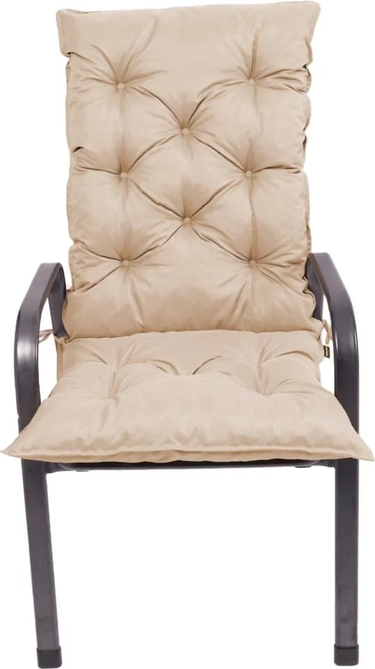 TexDeko Hochlehnerauflage Gartenstuhl beige wasserabweisend - Bild 3
