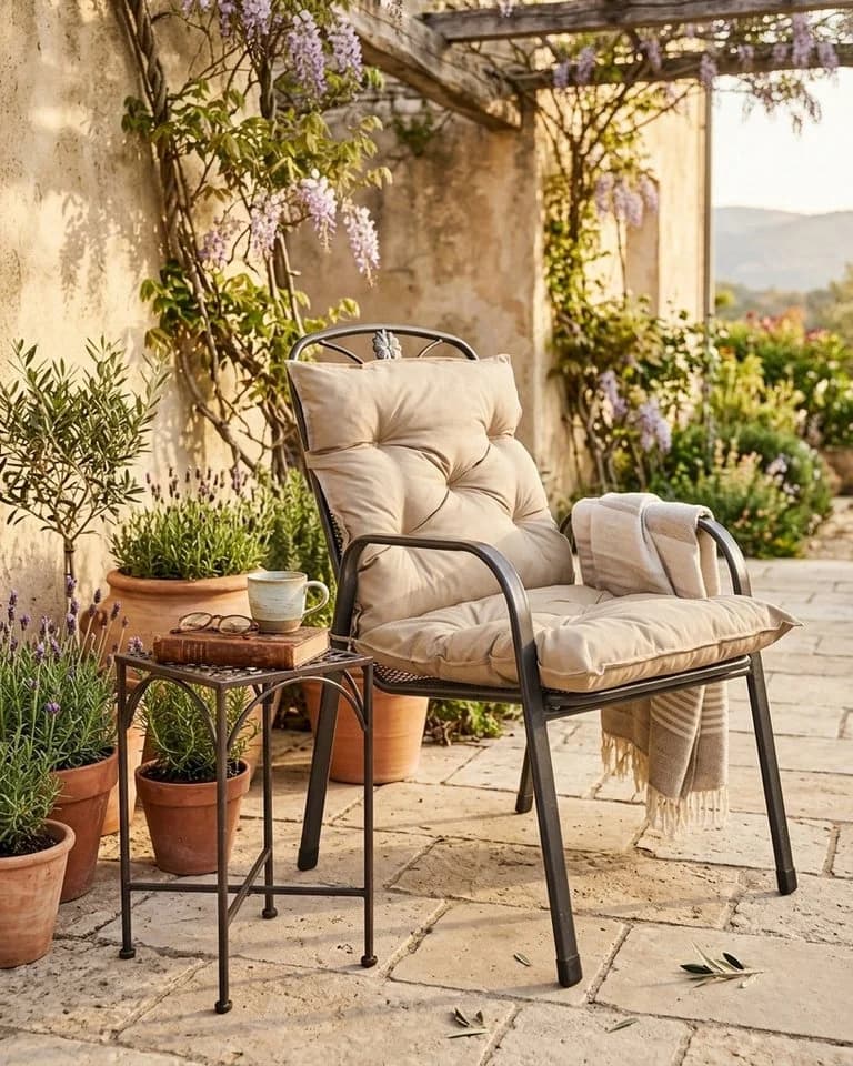 TexDeko Gartenstuhlauflage Niedriglehner Beige Wasserabweisend