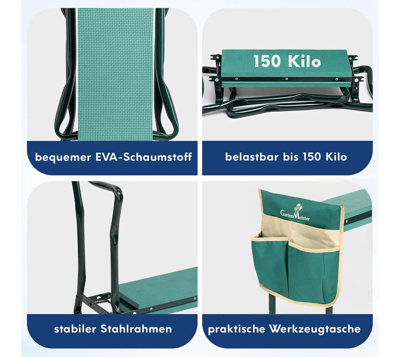 WESTMANN Werkbank Multi Gartenhocker Kniebank mit Tasche - Bild 3