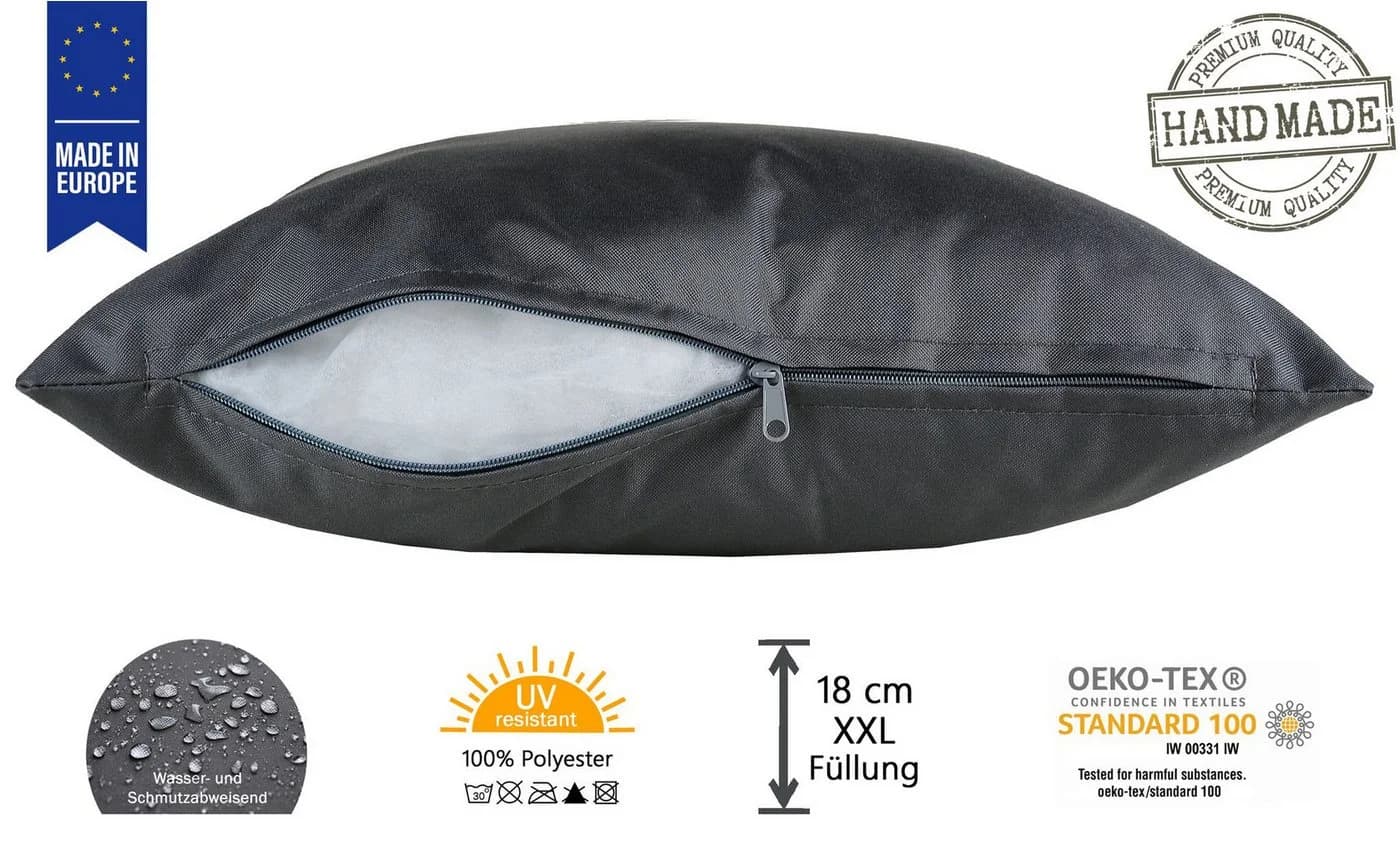 JACK Dekokissen 60x60cm Outdoor Lounge Kissen Anthrazit - Bild 3