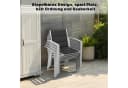 HOMALL Gartenstuhl Stapelbar Aluminium Grau Texilene Bild 4