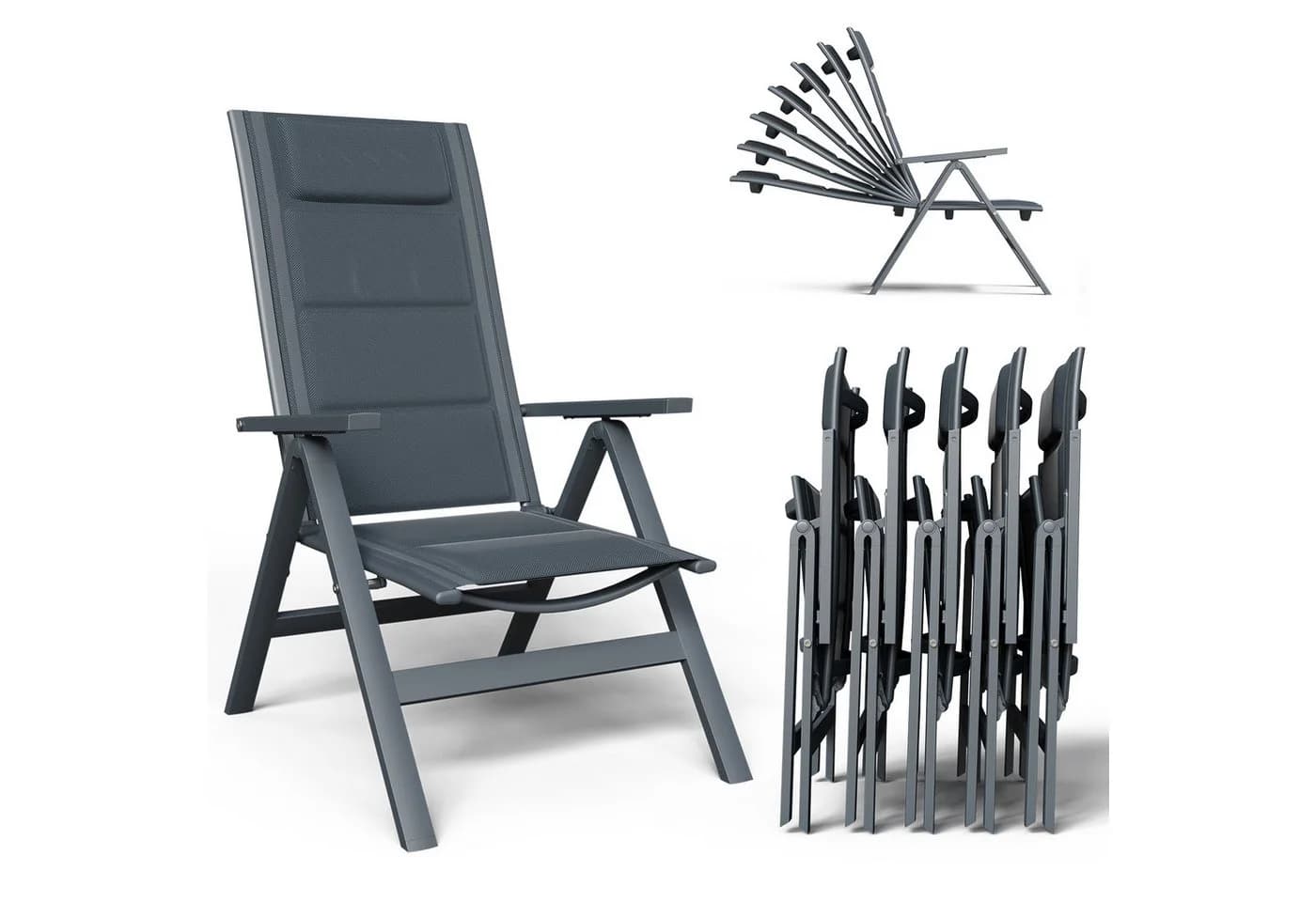 HOMALL Klappstuhl Aluminium 6er Set 7-fach verstellbar - Bild 2