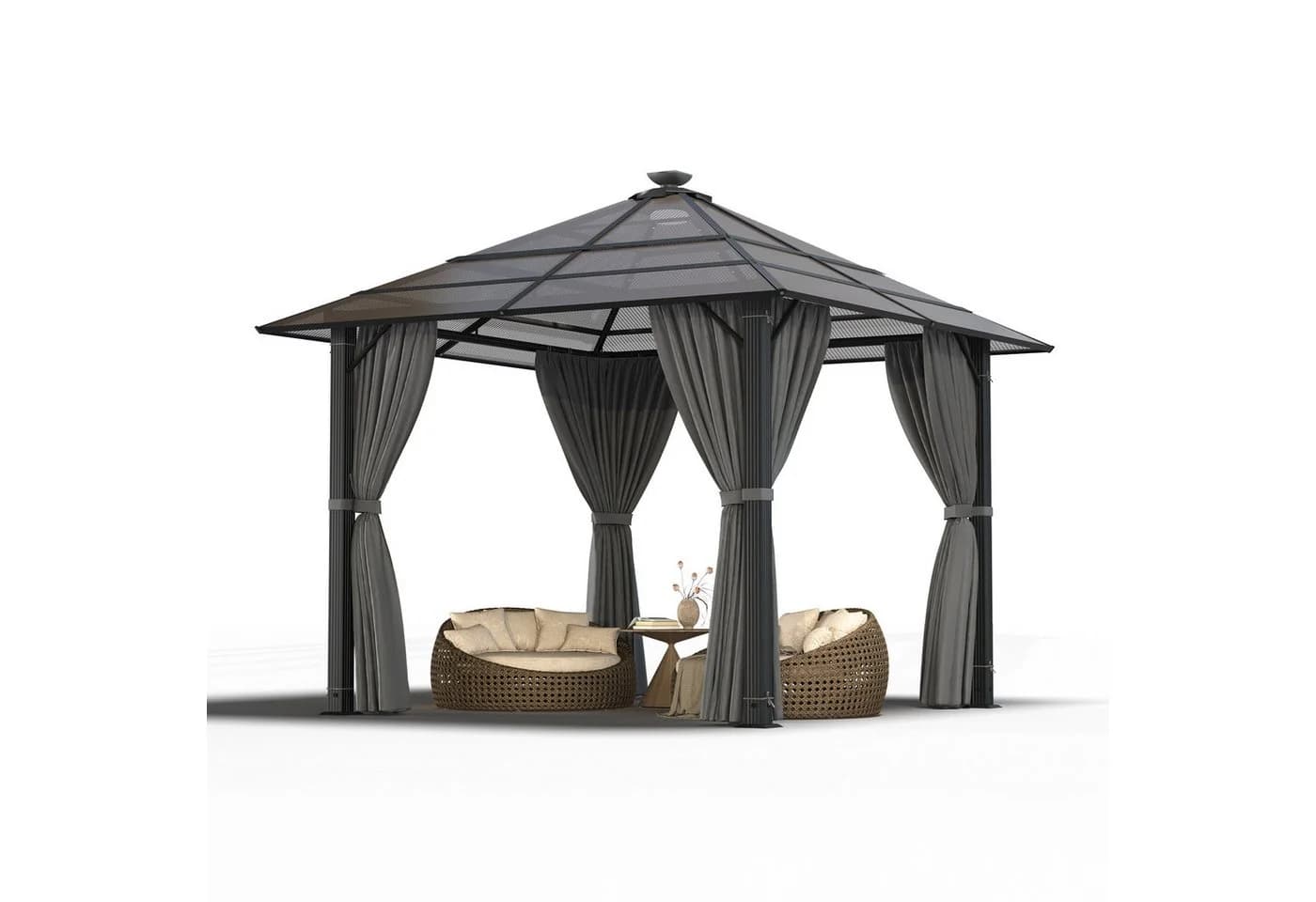 HOMALL Gartenpavillon 300x300/300x400cm Aluminium PC-Dach Seitenteile - Bild 3