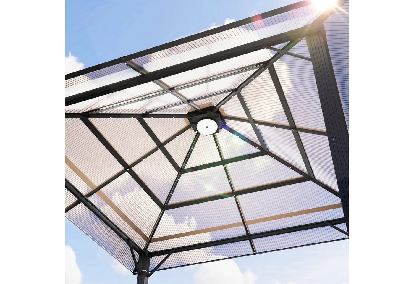 HOMALL Gartenpavillon 300x300/300x400cm Aluminium PC-Dach Seitenteile - Bild 5
