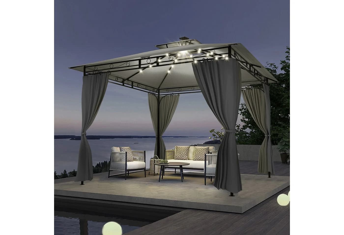 HOMALL Gartenpavillon Winterfest und Wasserdicht 4-8 Personen