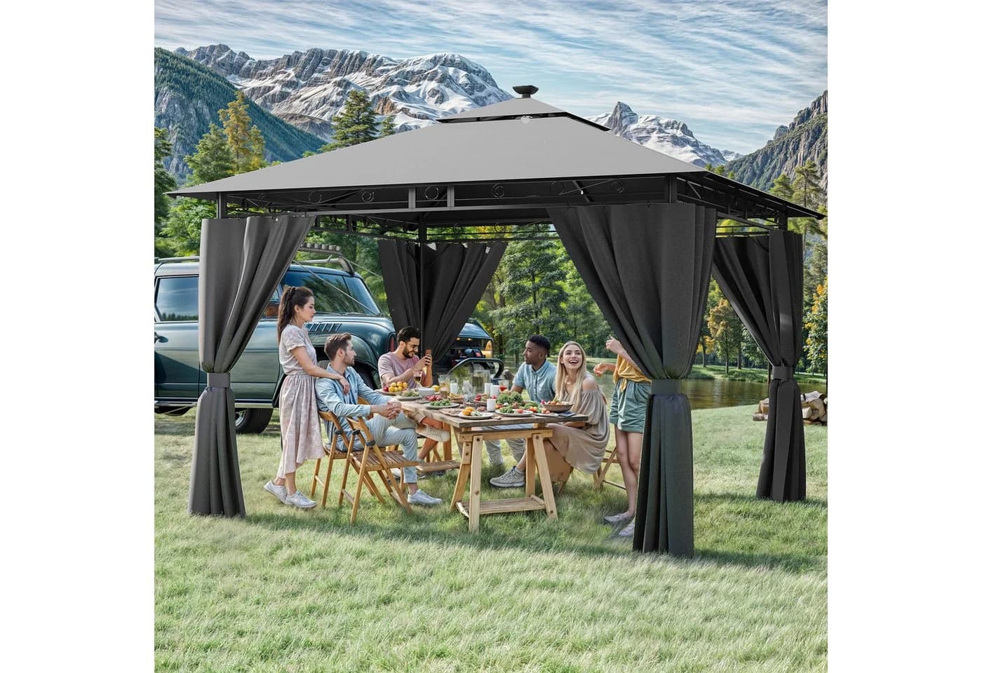 HOMALL Gartenpavillon Winterfest und Wasserdicht 4-8 Personen - Bild 2