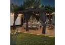 HOMALL Gartenpavillon 3x4m Grau mit LED-Solarleuchten & 6 Seitenwänden Bild 1