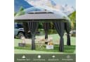 HOMALL Gartenpavillon 3x4m Grau mit LED-Solarleuchten & 6 Seitenwänden Bild 3