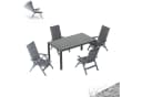 HOMALL Garten-Essgruppe 5-tlg. Aluminium & Holzoptik Bild 1