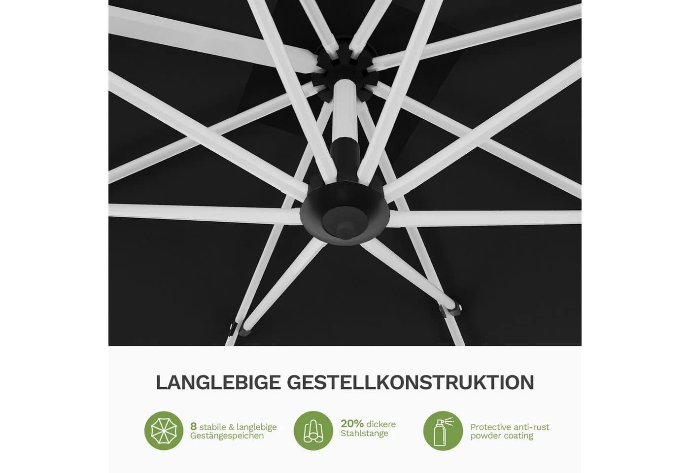 HOMALL Sonnenschirm 300x400 cm Ampelschirm mit Ständer 360 Grad drehbar UV-Schutz 50+ - Bild 5