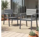 HOMALL Gartenstuhl Stapelbar Aluminium Grau Wetterfest Bild 1