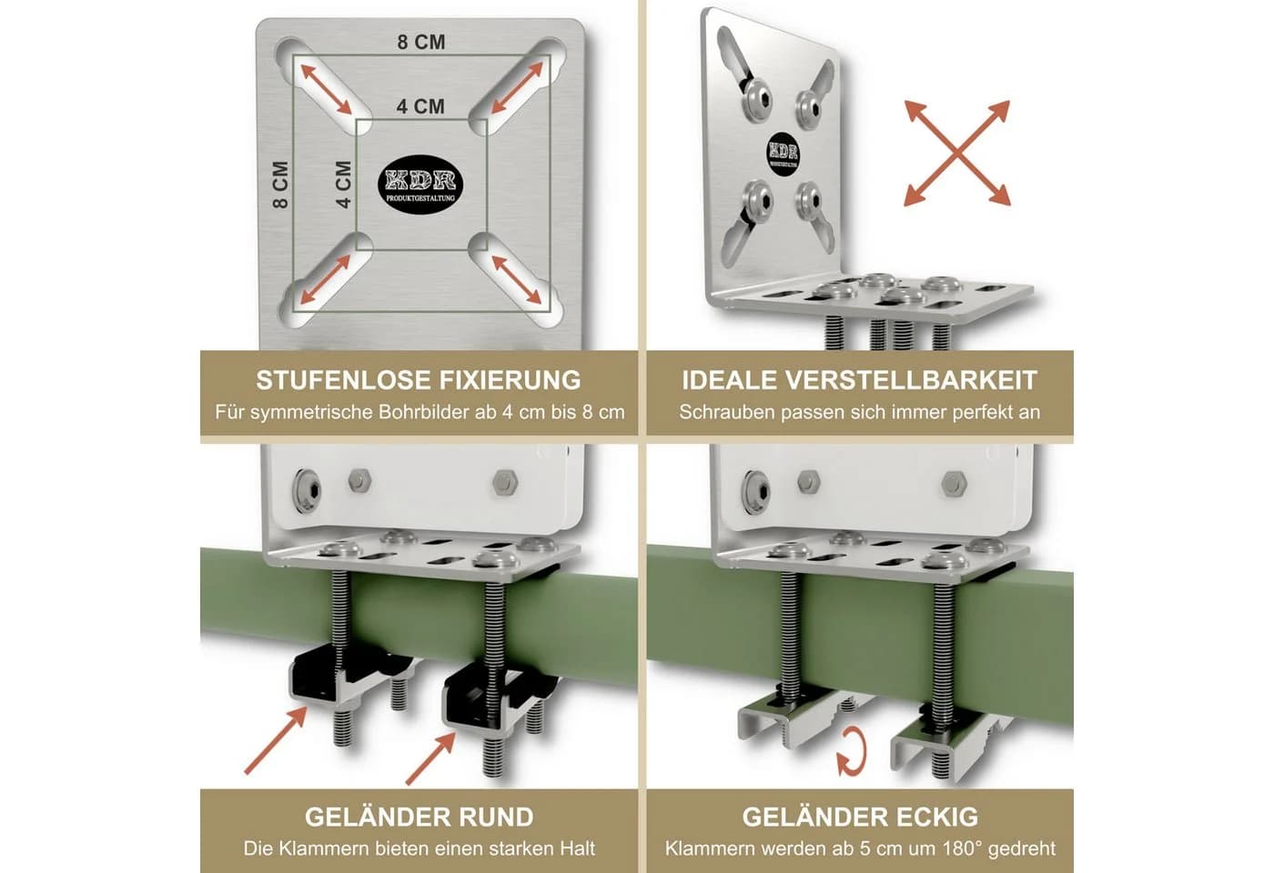 KDR Produktgestaltung Balkonfächerhalter Edelstahl - Bild 4